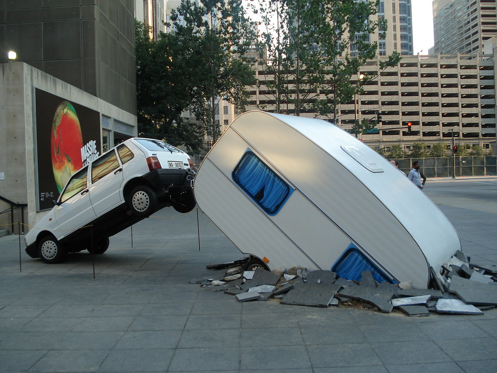 beladen van een caravan